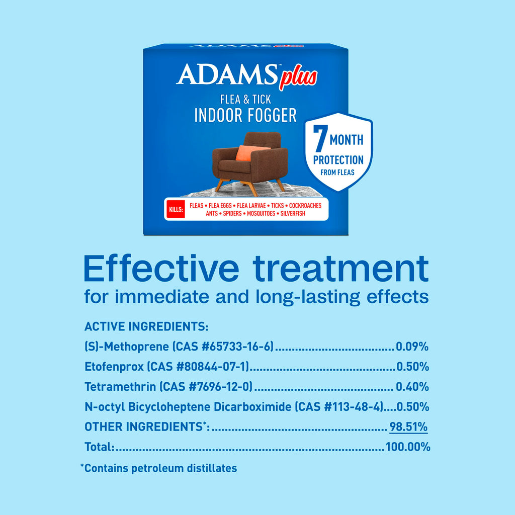 ADAMS Plus Flea & Tick Indoor Fogger, 3 x 3 oz Cans