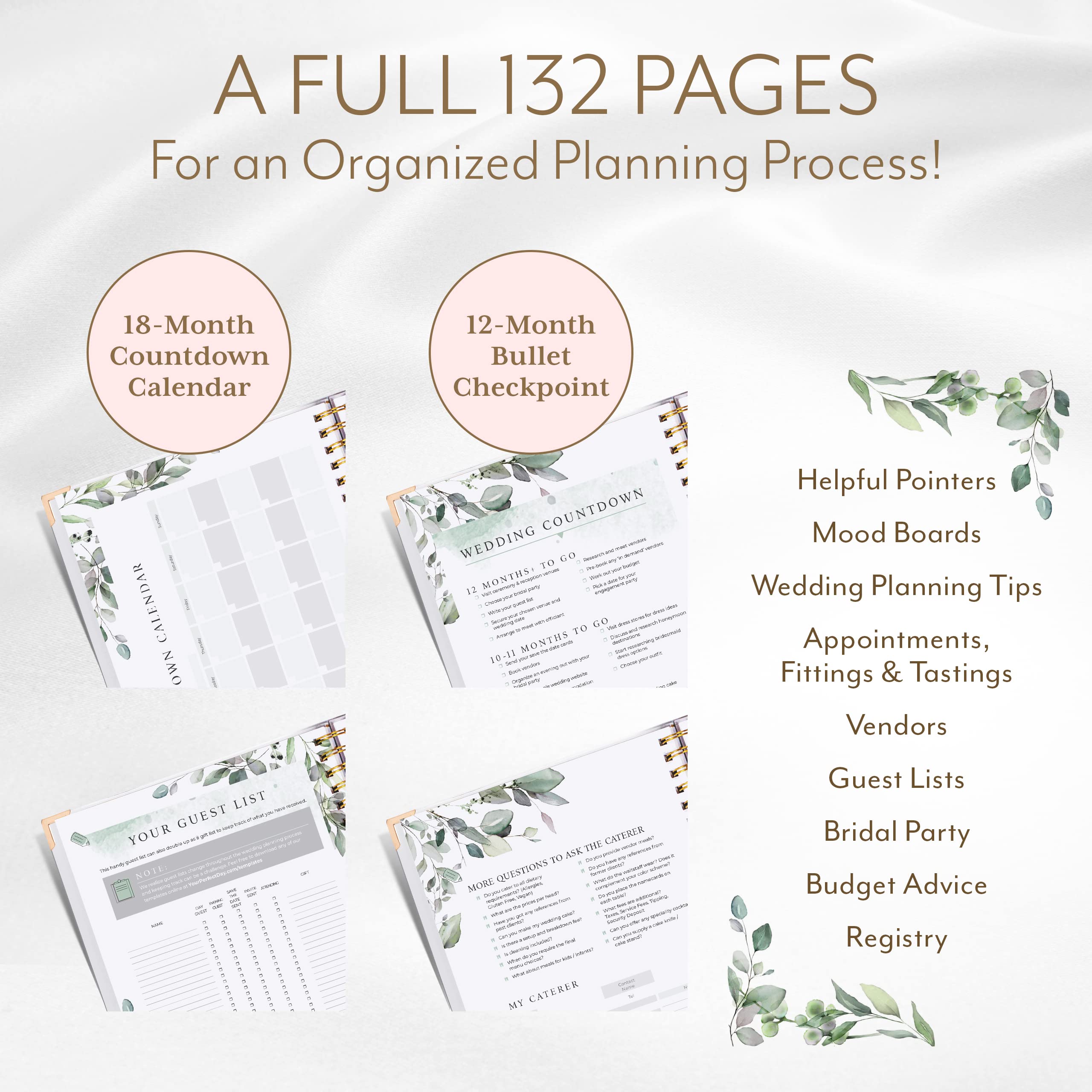 Buy now Your Perfect Day Wedding Planner Book and Organizer - Wedding Planner Book - Bridal Planning Binder with Countdown Calendar - Bride Gifts - (FLORAL) at indiglob india