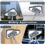Long Handle Wall Mop & Baseboard Cleaner - Multi-Surface Dusting Tool for Walls, Floors, Baseboards - Wet/Dry Cleaning Mop with Adjustable Handle (Home & Kitchen Use)
