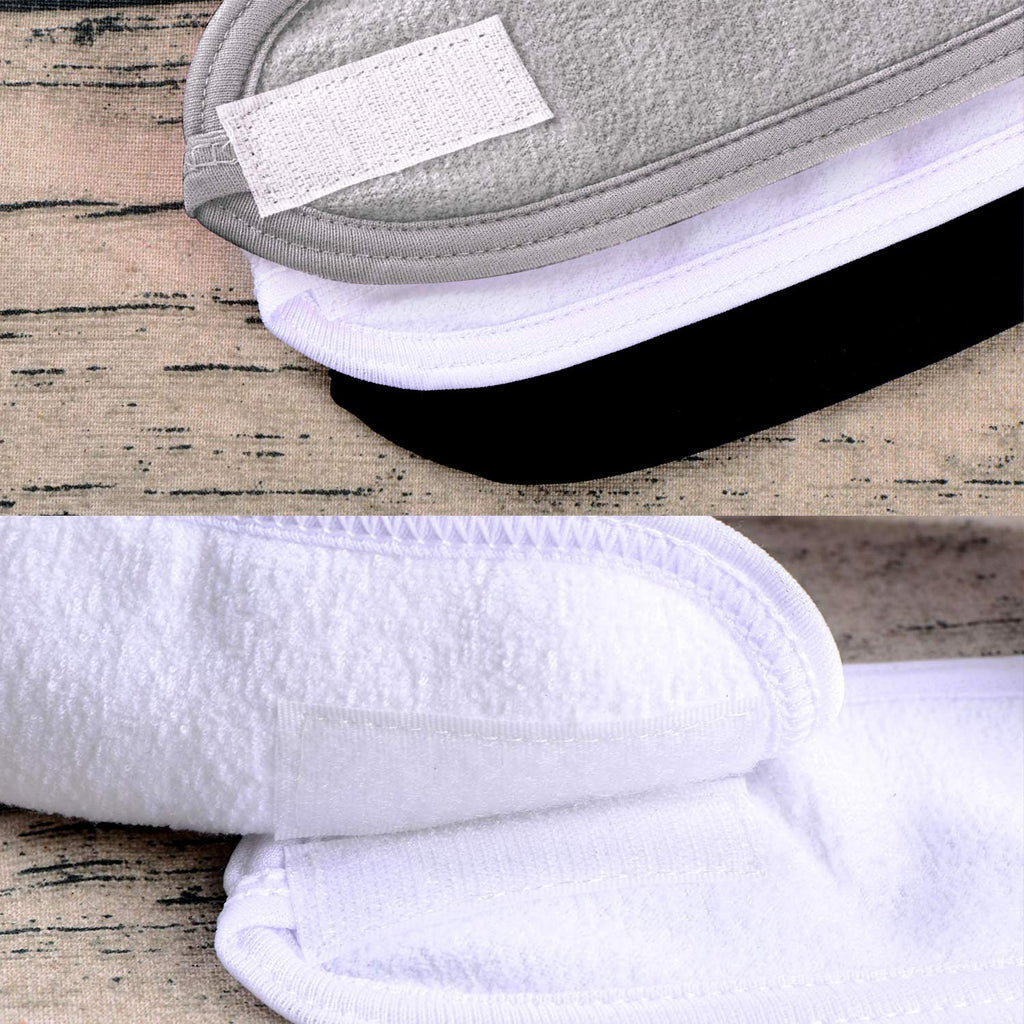 Buy now Whaline 3Pcs Spa Facial Headband Make Up Wrap Head Terry Cloth Headband Adjustable Washable Towel for Face Washing Shower Skincare Facial Treatment Sport Fits Makeup (White, Black, Gray) at indiglob india