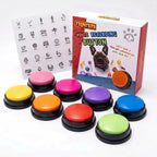 8 Color Voice Recording Button, Dog Buttons for Communication Pet Training Buzzer, 30 Second Record & Playback, Funny Gift for Study Office Home - 8 Color Packs