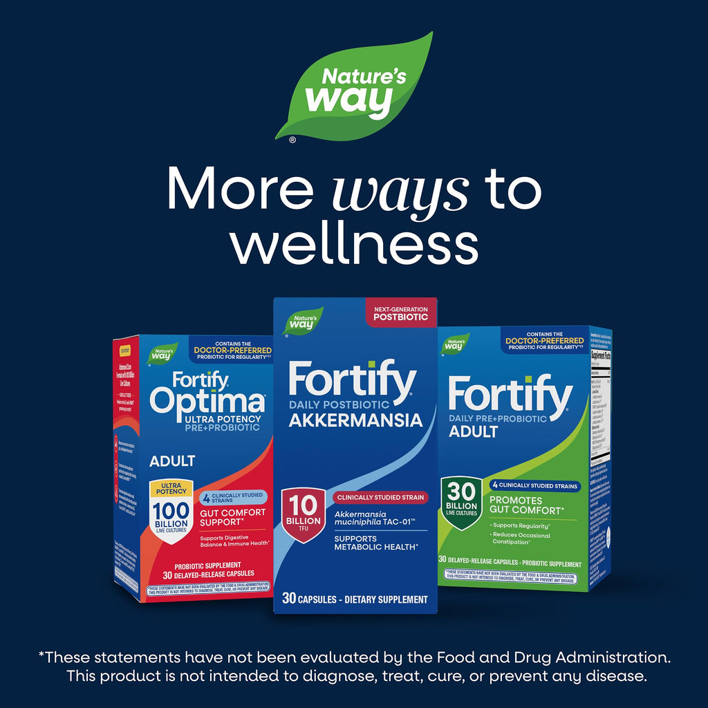 Nature's Way Fortify Women’s Probiotic 30 Billion CFU, 30 ct | Daily Multi-Strain Probiotic for Digestive, Vaginal, and Immune Support*, Once-Daily Capsule, No Refrigeration Required