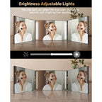 JUSRON 360 Viewing Angle Self Hair Cutting Mirror, Clear Anti-Fog HD Glass, USB Rechargeable, Easy to Use, Height Adjustable, Portable, Good Choice for Gifts | USB Rechargeable, Easy to Use, Height Adjustable, Portable, Good Choice for Gifts