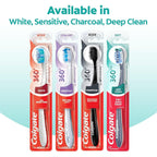 Buy now Colgate 360 Whole Mouth Toothbrush, Adult Toothbrushes Medium Bristles, Helps Remove Bad Breath Bacteria and Plaque, Medium Toothbrush Pack, Includes Cheek and Tongue Cleaner, 4 Pack at indiglob india
