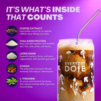 Everyday Dose Bold Medium Roast Mushroom Coffee 90mg Caffeine per serving with Grass-Fed Collagen, Chaga, Lions Mane & L-Theanine for Better Focus, Energy, Digestion, Skin, and Immunity 30 Servings
