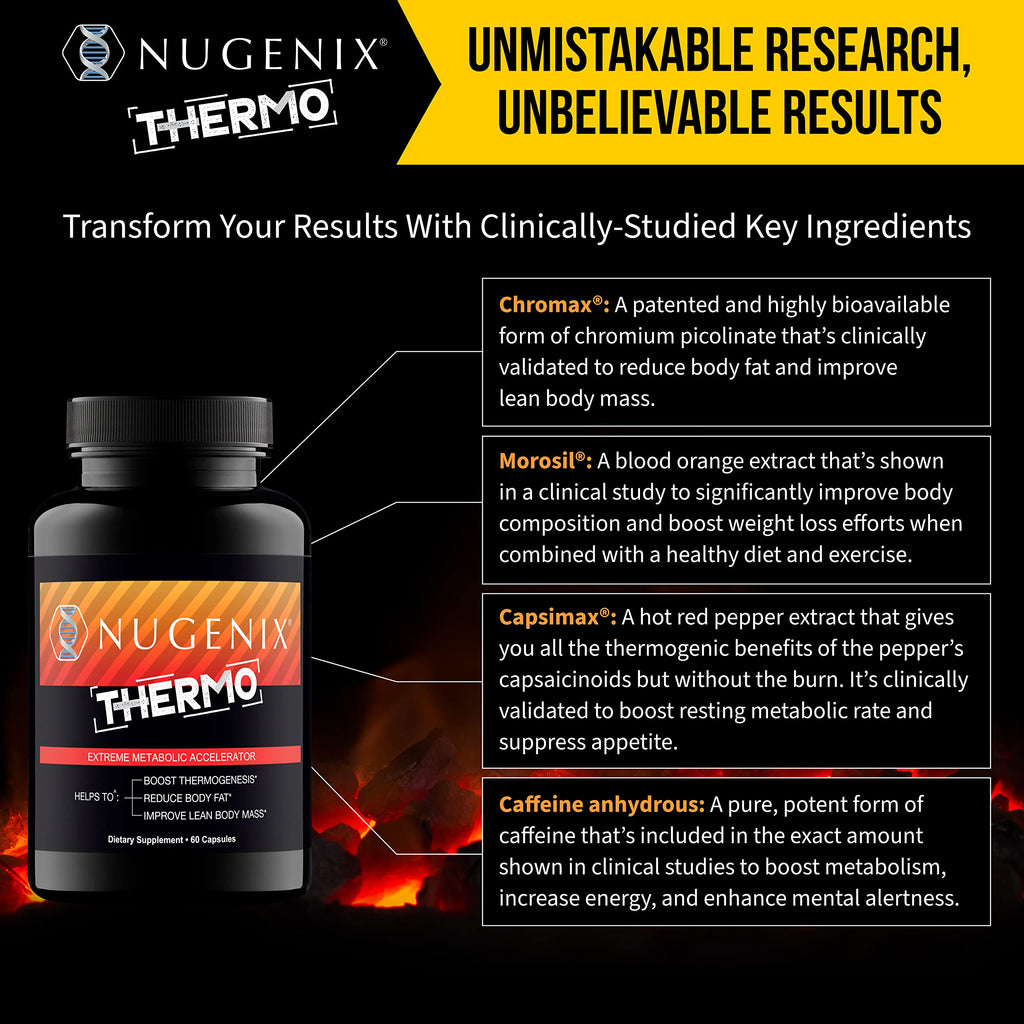 Nugenix Thermo - Thermogenic Fat Burner for Men, 42 Count | Reduce Body Fat, Suppress Appetite, Metabolic Accelerator, Belly Fat
