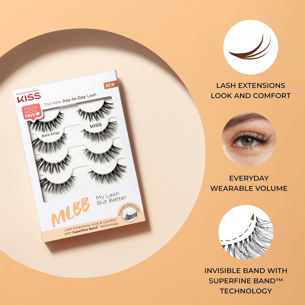 Buy now KISS My Lash But Better, False Eyelashes, 'All Mine', 10mm, Includes 1 Pair Of Lash, Easy to Apply, Reusable Lash Clusters at indiglob india