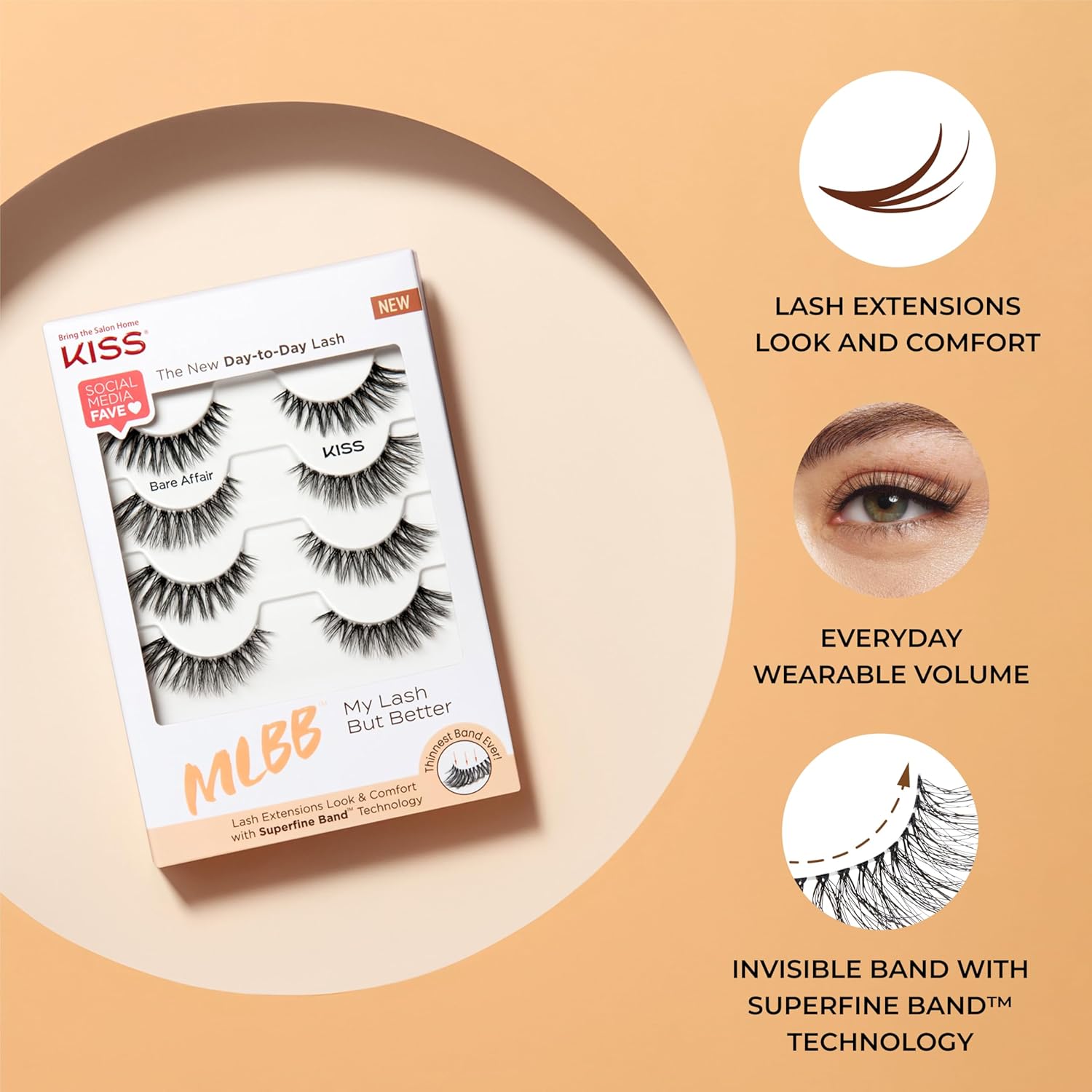 Buy now KISS My Lash But Better, False Eyelashes, 'All Mine', 10mm, Includes 1 Pair Of Lash, Easy to Apply, Reusable Lash Clusters at indiglob india