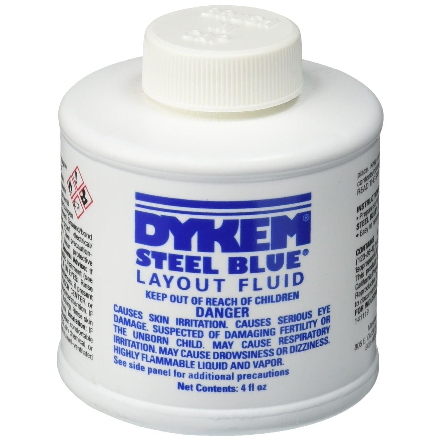 Buy now Dykem 80300 Steel Blue Layout Fluid, Brush-in-Cap (4oz) at indiglob india