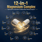Magnesium Glycinate 500mg, 12-in-1 Magnesium Complex, 120 Capsules | Includes Magnesium Glycinate, Citrate, Taurate, Orotate and other complementary magnesium forms for daily nutrition