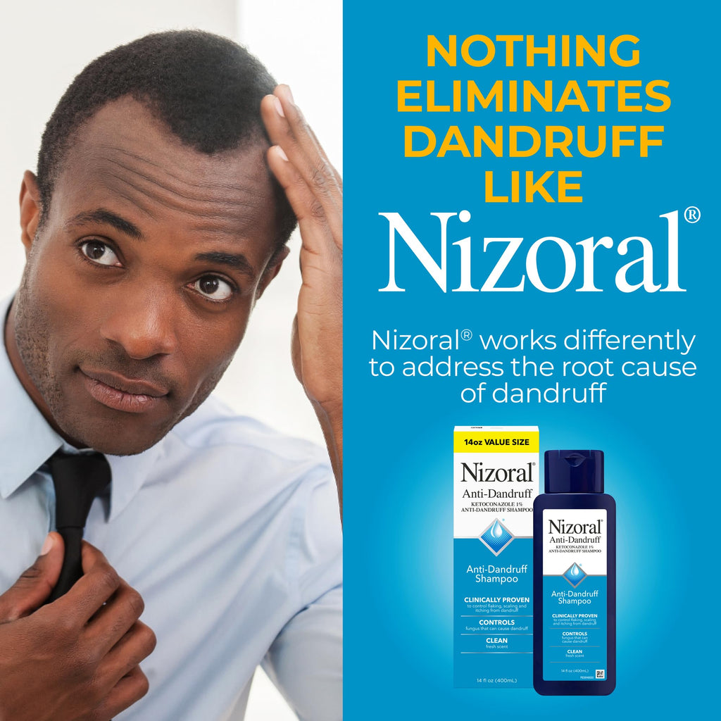 Nizoral Anti-Dandruff Shampoo with 1% Ketoconazole, Fresh Scent, 14 Fl Oz | Anti-Fungal Shampoo, Dandruff Shampoo for Dandruff Relief, Ketoconazole Shampoo, Dandruff Treatment, 1% Ketoconazole