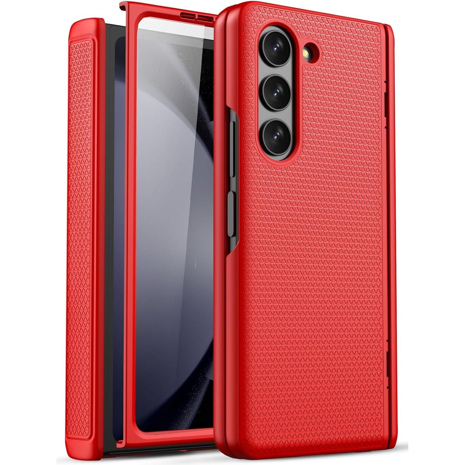 Buy now for Samsung Galaxy Z Fold 5 Case with Screen Protector & Hinge Protection, Slim Fit Shockproof Lightweight Durable Hard PC Cover Phone Case for Samsung Galaxy Z Fold 5 5G 2023, Black Z Fold 5 Slim Case Red at indiglob india
