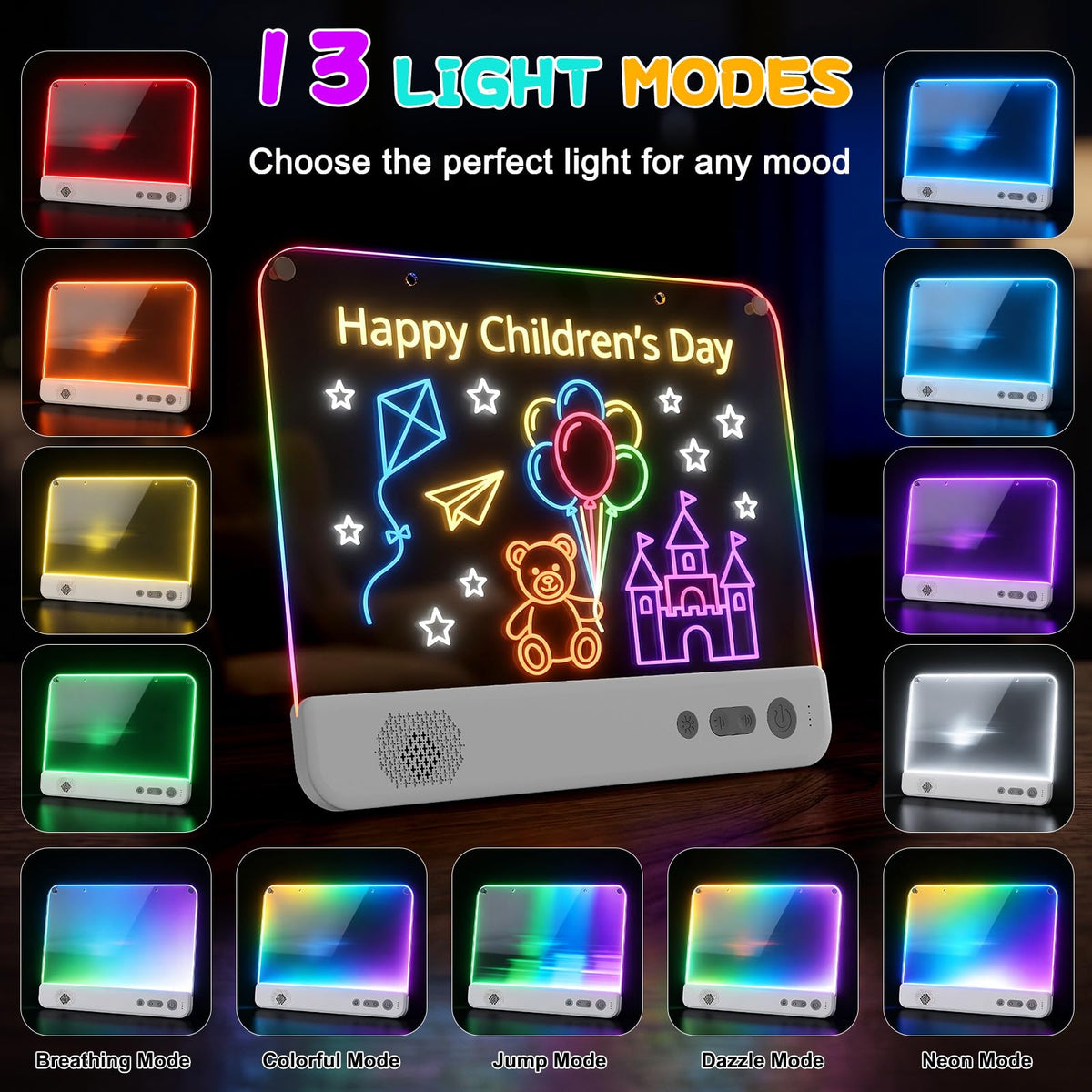 16" LED Drawing Board with Blue-Tooth,Kids Birthday Gift for Girls,Boys