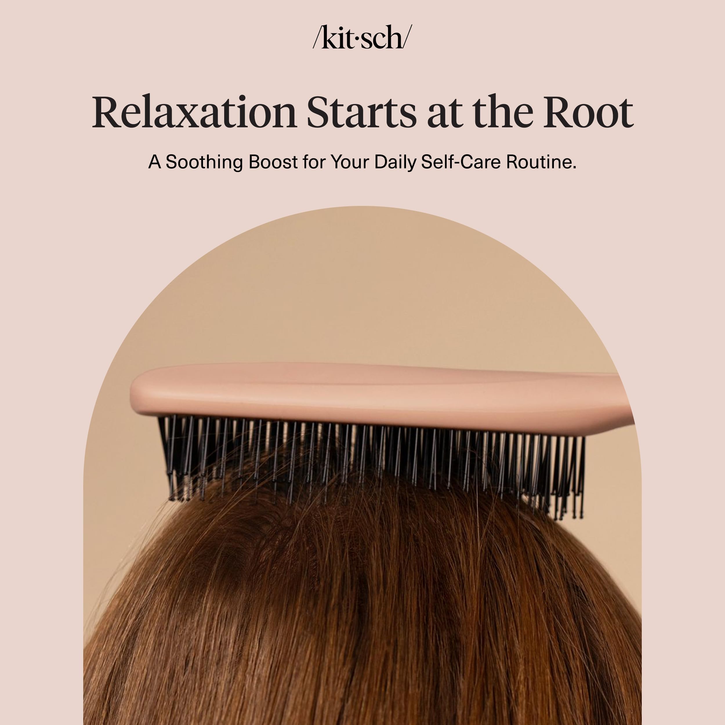 Kitsch Scalp Renewal Brush - Hairbrush Scalp Massager - Terracotta | Exfoliating Hair Brush, Gentle Head Massage Brush to Remove Buildup, Boost Circulation & Relaxing Head Scrubber for Hair Wash