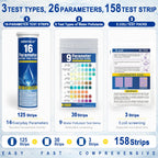 26 in 1 Water Test Kit for Drinking Water 158 Strips, Upgraded Home Water Testing Strips for Well & Tap Water, Detects Hardness, Chlorine, pH, Lead, Iron, Copper & Multiple Water Quality Contaminants