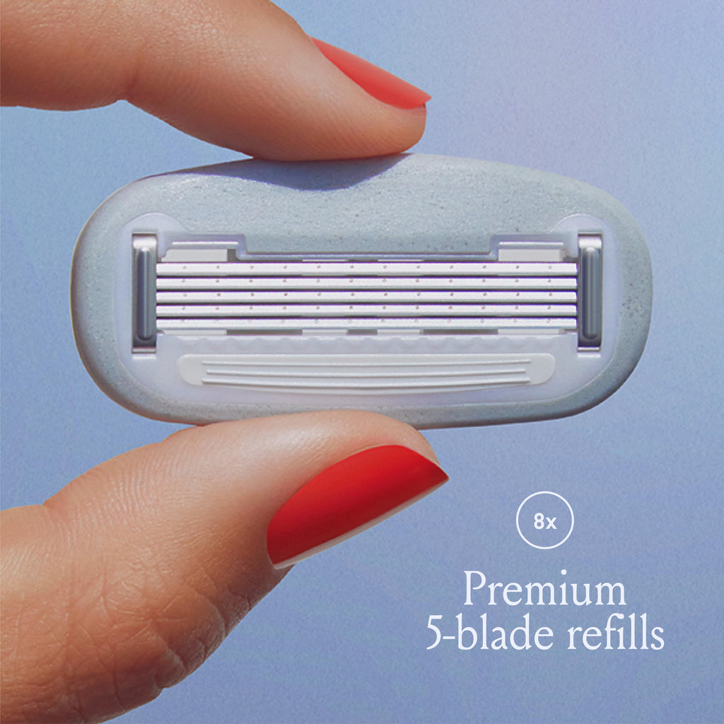 Billie Women’s Razor Refill Blades 5-Blade Cartridges - 8 count | 5 blade razors for women, Sensitive skin, Surrounded by aloe shave soap