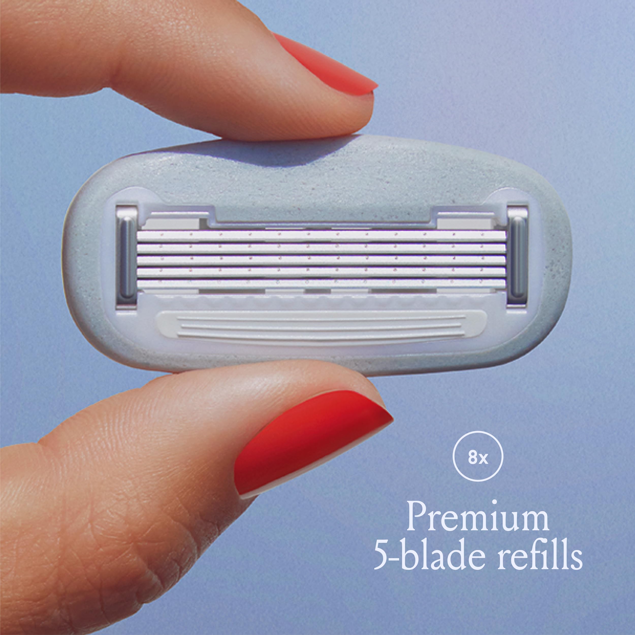 Billie Women’s Razor Refill Blades 5-Blade Cartridges - 8 count | 5 blade razors for women, Sensitive skin, Surrounded by aloe shave soap
