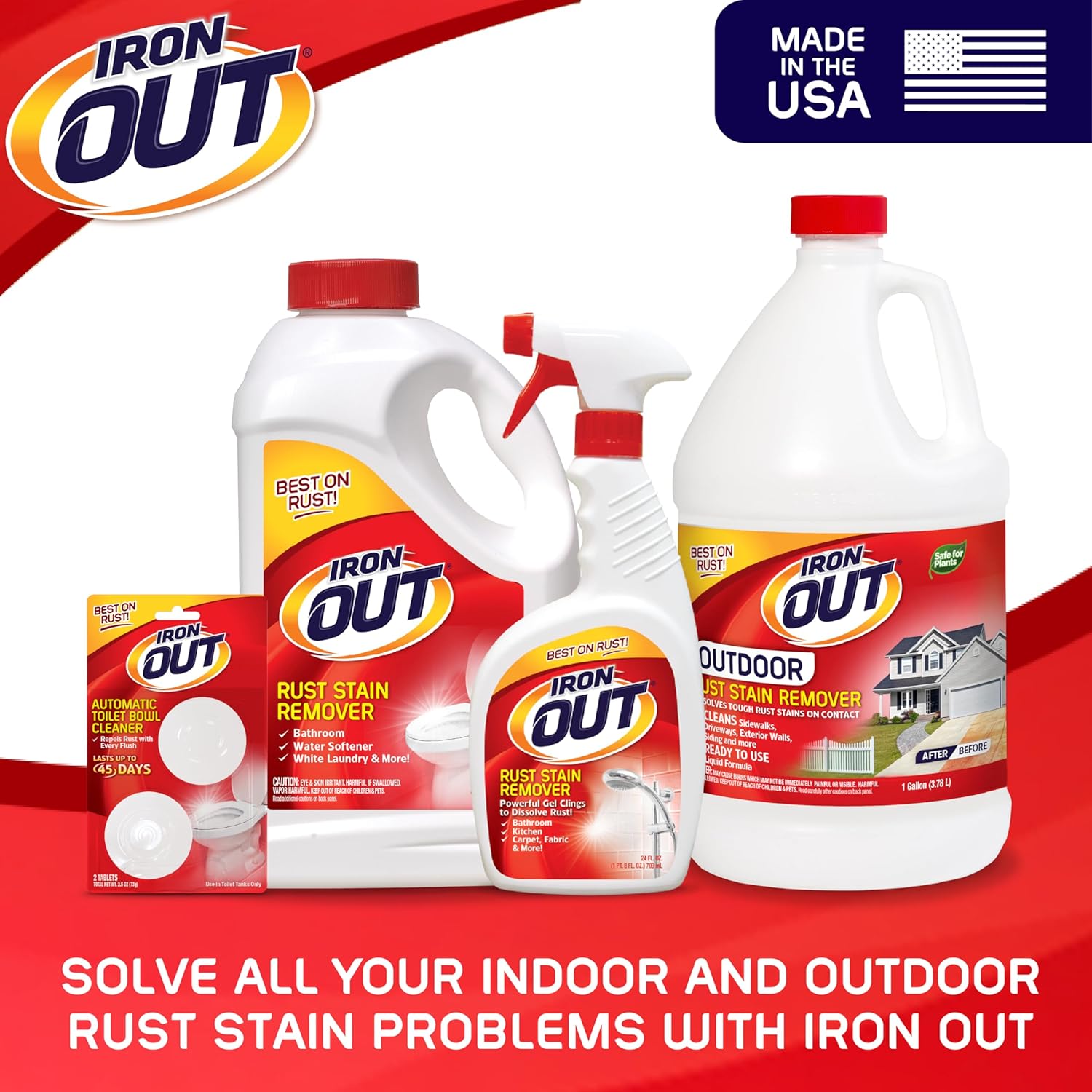 Buy now Iron OUT Automatic Toilet Bowl Cleaner Tablets, Helps Remove and Prevent Rust Stains with Every Flush, Lasts up to 45 Days, Made in the USA, 6 Tablets at indiglob india