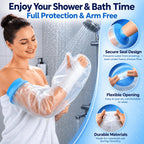 UpGoing Ringless Waterproof Cast Covers for Shower Arm Adult - Long Full Silicone Cast Protector for Swimming, Reusable Medical Grade Arm Cast Cover to Keep Wounds Dry for Arm, Hand, Wrist & Elbow