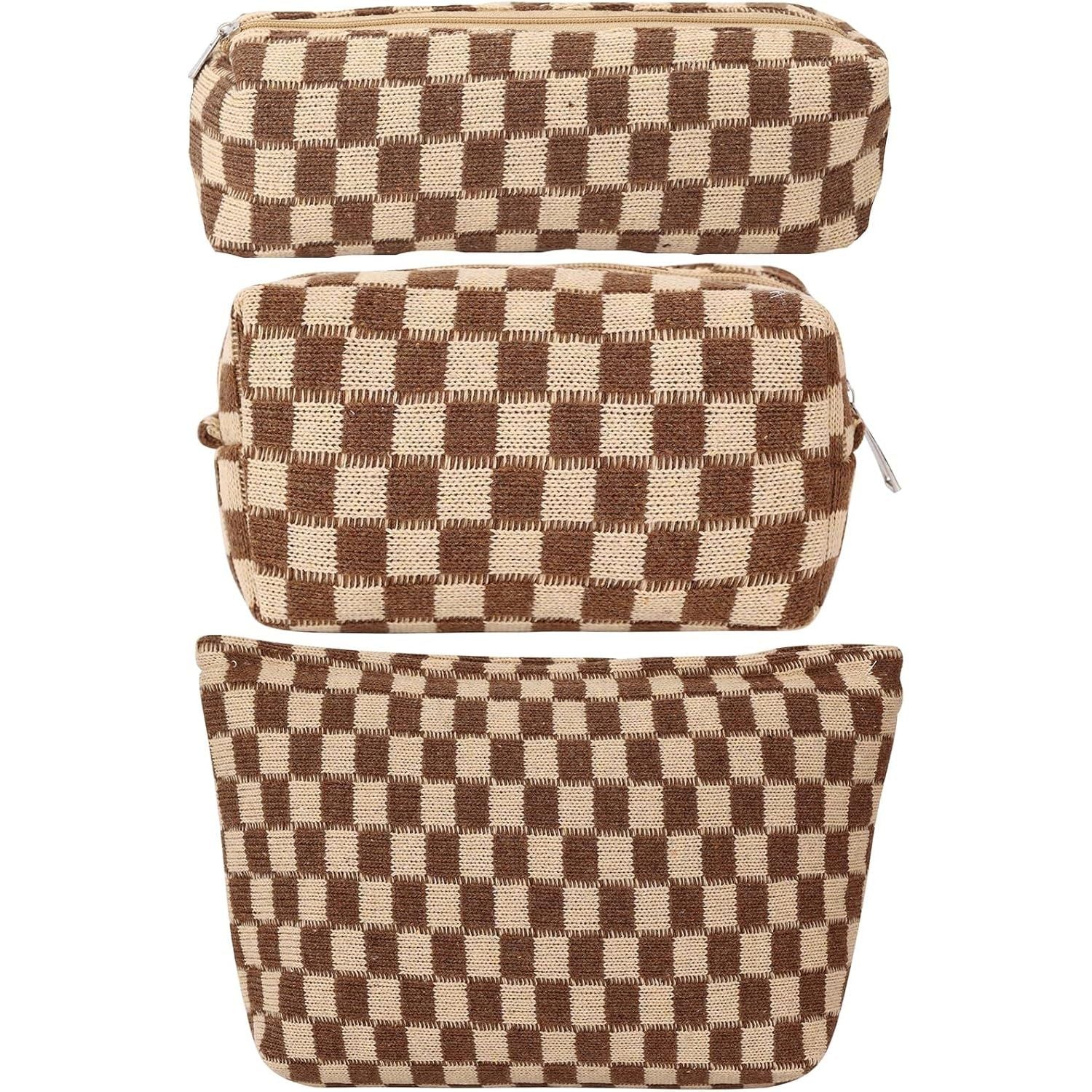 Buy now LYDZTION Makeup Bag Cosmetic Bag for Women,1Pcs Large Capacity Makeup Bags and 1Pcs Pencil Case Makeup Brushes Storage Bag Travel Toiletry Bag Organizer 3pcs brown at indiglob india