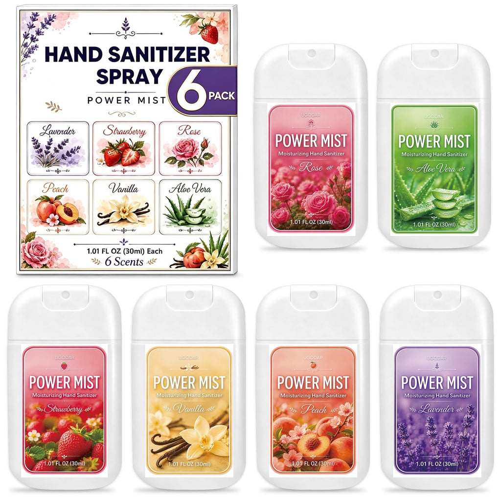 6 Pack Hand Sanitizer Spray, Alcohol-Free Travel Size Moisturizing Mist