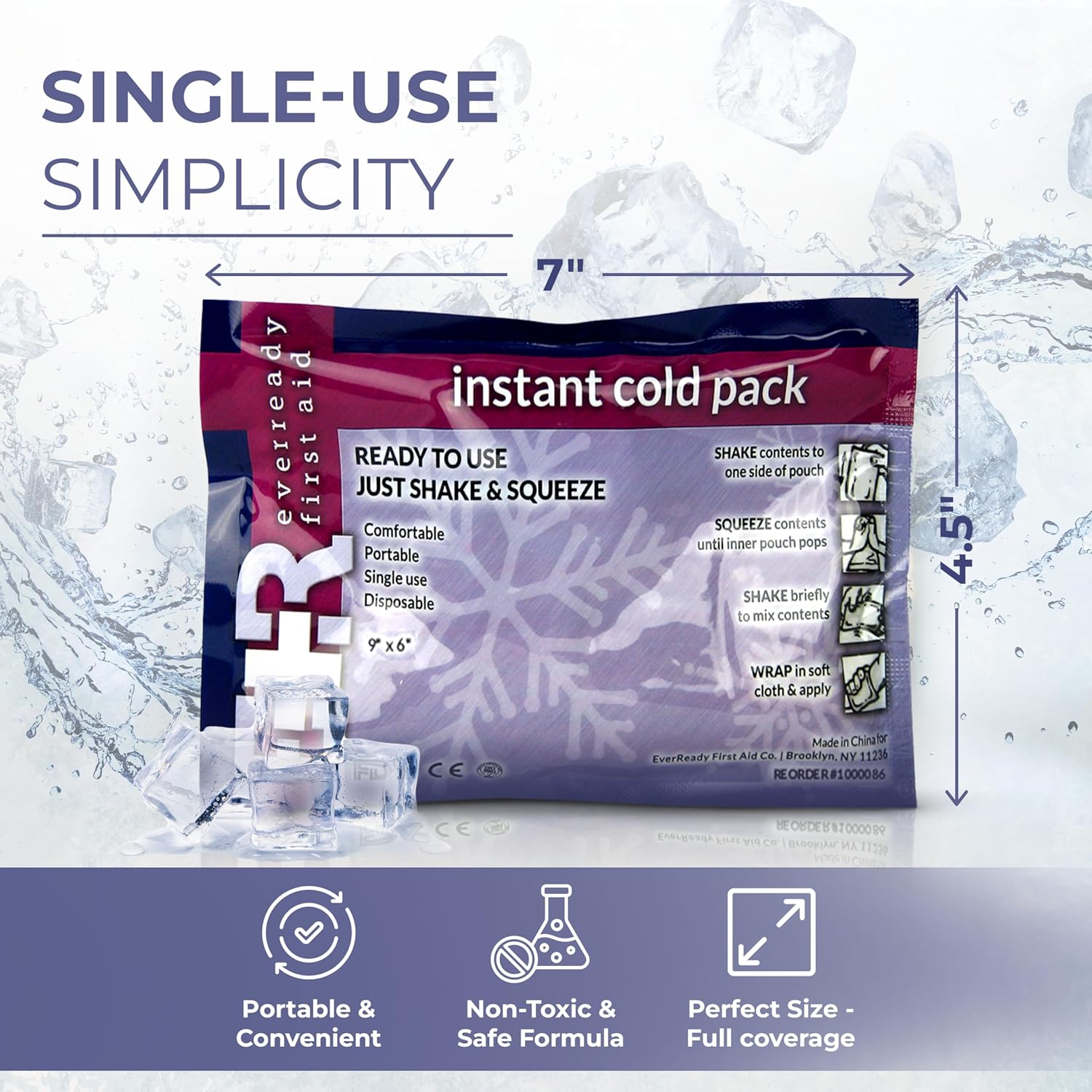 Buy now Ever Ready First Aid Disposable Cold Compress â€“ Instant Ice Pack for Injuries, Swelling & Pain Relief â€“ 4.5" x 7" â€“ FSA/HSA Eligible â€“ 3 Pack at indiglob india