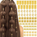 50Pcs Adjustable Metal Hair Cuffs and Rings for Braids, Bohemian Princess-inspired Gold Hair Jewelry Set for Women, Festival Party Dreadlock Decorations