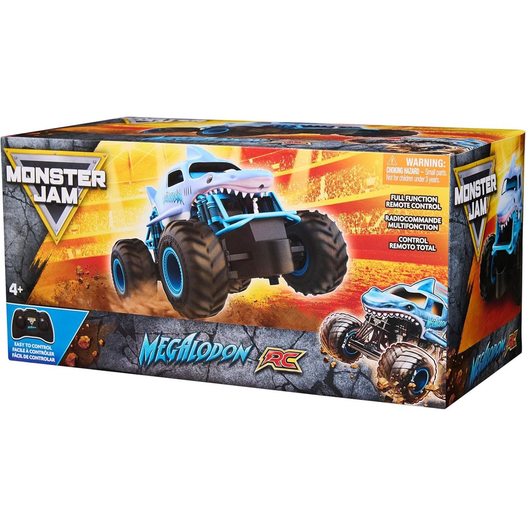 Buy now Monster Jam, Official Megalodon Remote Control Monster Truck for Boys and Girls, 1:24 Scale, 2.4 GHz, Kids Toys for Ages 4 and Up at indiglob india