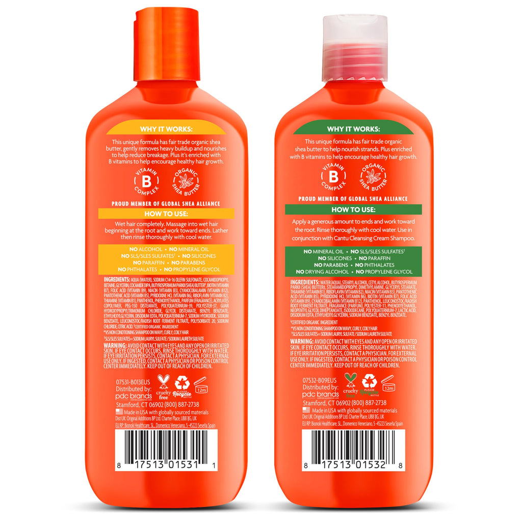 Cantu Shampoo & Conditioner with Shea Butter for Natural Hair, 13.5 fl oz (Pack of 2)