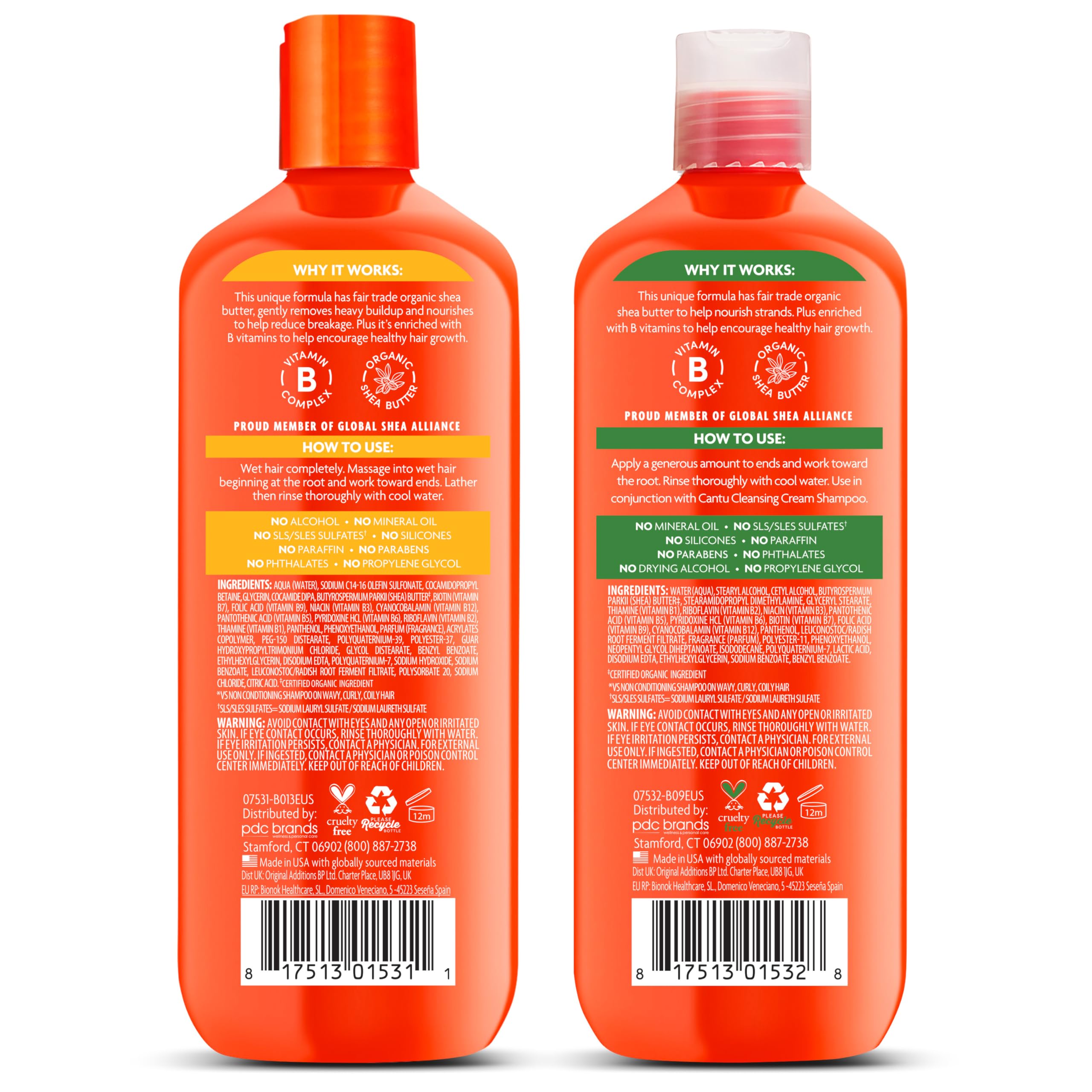 Cantu Shampoo & Conditioner with Shea Butter for Natural Hair, 13.5 fl oz (Pack of 2)