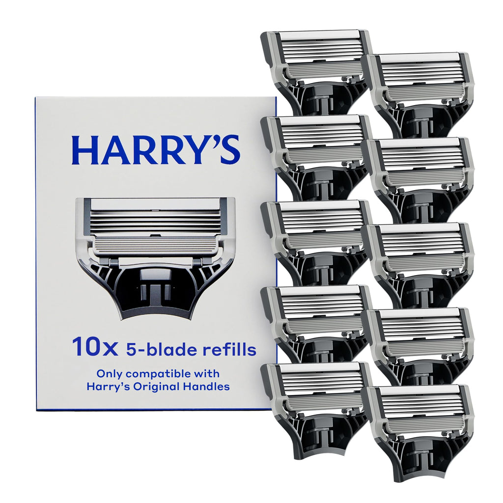 Buy now Harry's Original Razor Blades for Men - 10 Count - Premium Razor Blade Refill Cartridges - German Engineered at indiglob india