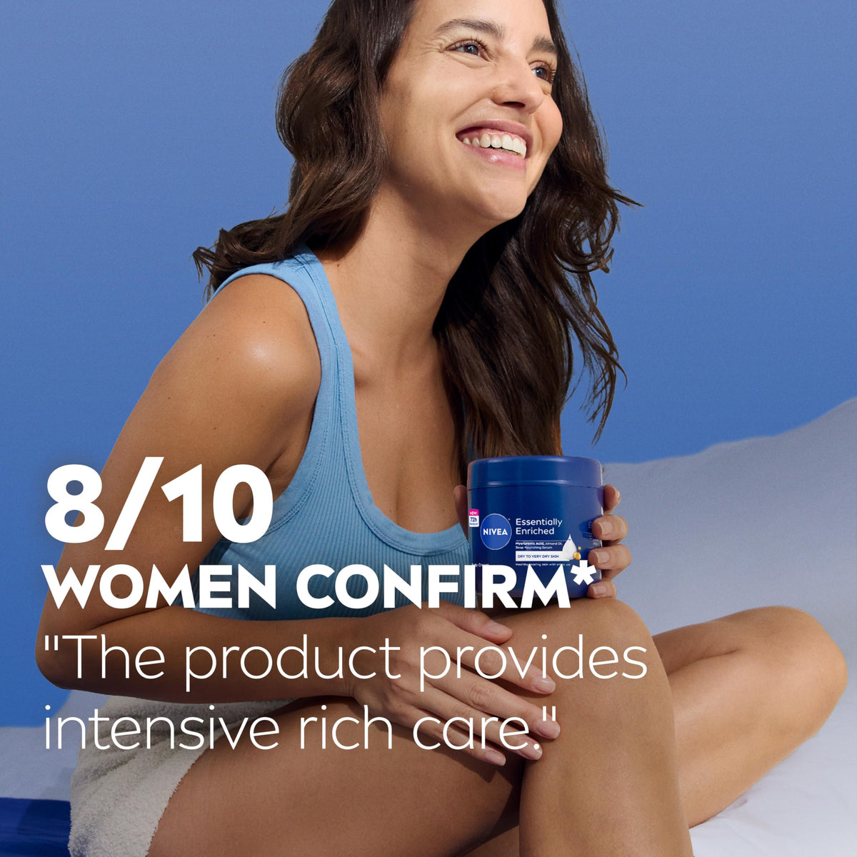 NIVEA Essentially Enriched Body Cream with Hyaluronic Acid, 13.5 Oz