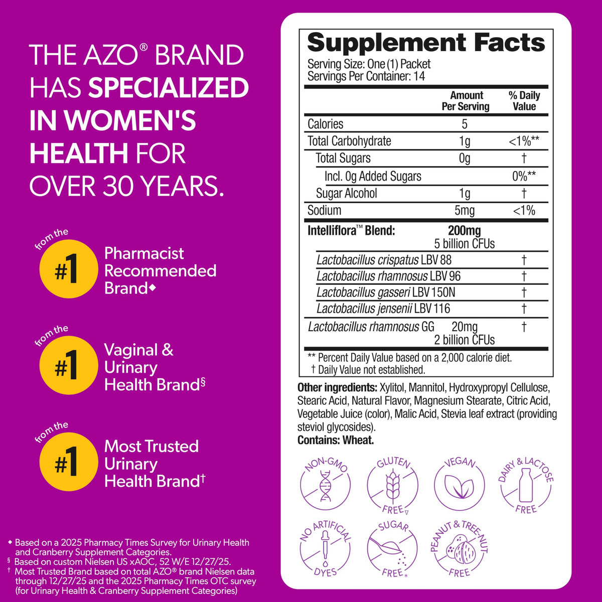 AZO Vaginal Probiotic Mini-Chews for Women, Fruit Punch Flavor, 14 Count