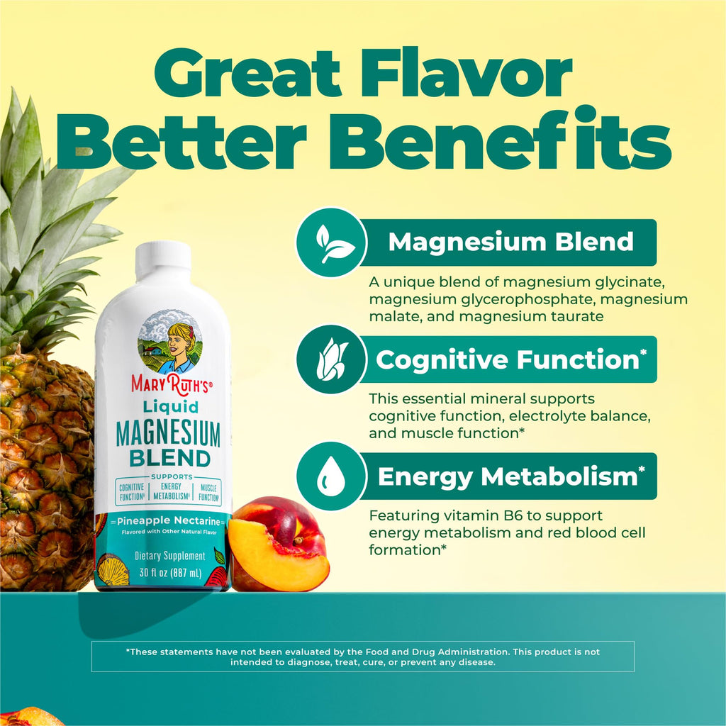 MaryRuth's Liquid Magnesium Glycinate, Pineapple Nectarine, 30oz