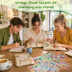 316Pcs Transparent Flower Stickers for Scrapbooking, Floral Decals Tweezer