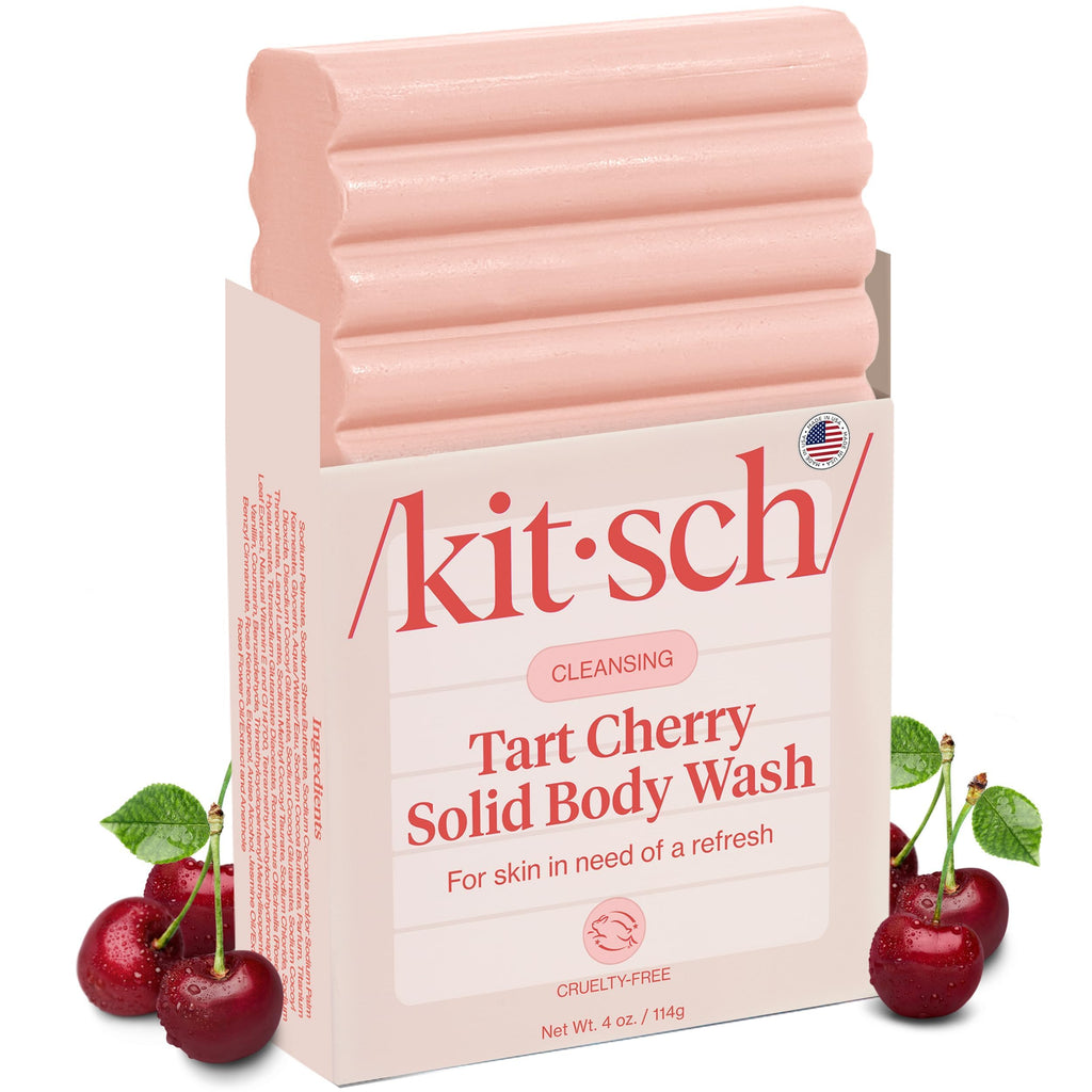 Buy now Kitsch Cleansing Tart Cherry Soap Bar with Refreshing Scent - Eco-Friendly Body Wash Women Love - Cherry Solid Bar Soap for Daily Use - Silicone, Sulfate and Paraben Free, Made in USA - 4oz at indiglob india