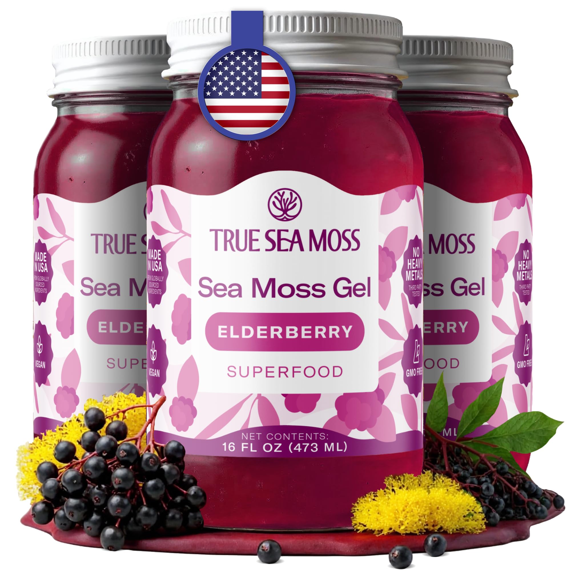 Buy now TrueSeaMoss Sea Moss Gel – Made in USA – Wildcrafted Seamoss, Fruits & Jarred Vegetables – Pineapple, Pack of 1 (Labels may Vary) Elderberry 16 Fl Oz (Pack of 3) at indiglob india