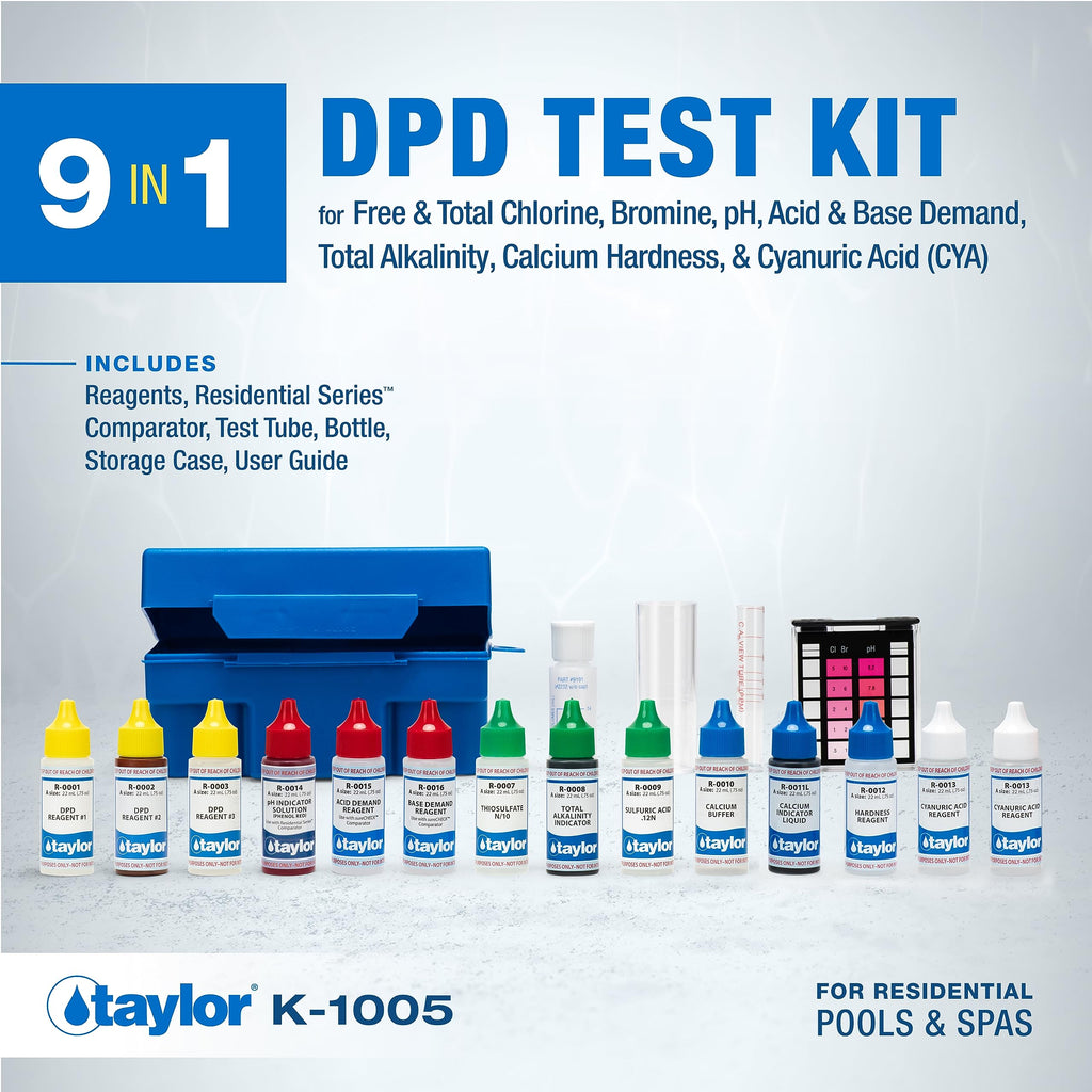 Taylor Technologies K-1005 DPD, 9-in-1 Pool Test Kit