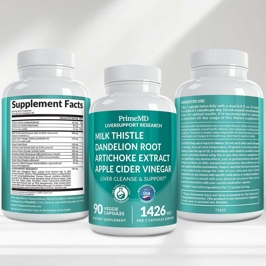 32-in-1 Liver Support Milk Thistle, Artichoke & Beetroot, 90ct | Liver Health and Wellness Support, Milk Thistle, Silymarin, Artichoke Extract and Beetroot, Liver Supplement