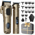VGRPRO Hair Clippers for Men Professional, Cordless Clipper and Trimmer Set | 7000RPM Grooming Kit with EVA Case, LED display, 14 Guide Combs (including Right & Left Ear Taper Combs), Nose Trimmer Head