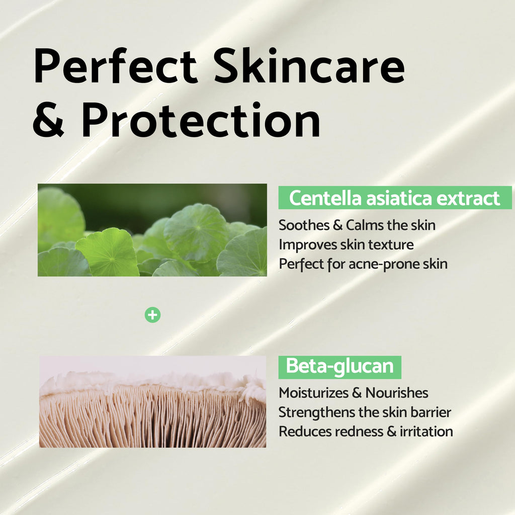 Buy now IUNIK Centella Calming Moisture Daily Sunscreen SPF 50+ PA++++ Matte & No White Cast Centella Asiatica Dry Oily Sensitive Vegan Korean Skincare at indiglob india