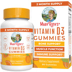 MARYRUTH'S Vitamin D3 Gummies, Adults & Kids Vitamin D, 60 Servings, Vegan | 2 Month Supply, Immune Support Supplement, 1000IU for Bone Health & Muscle Function, Vegan, Non-GMO, Gluten Free, 60 Count