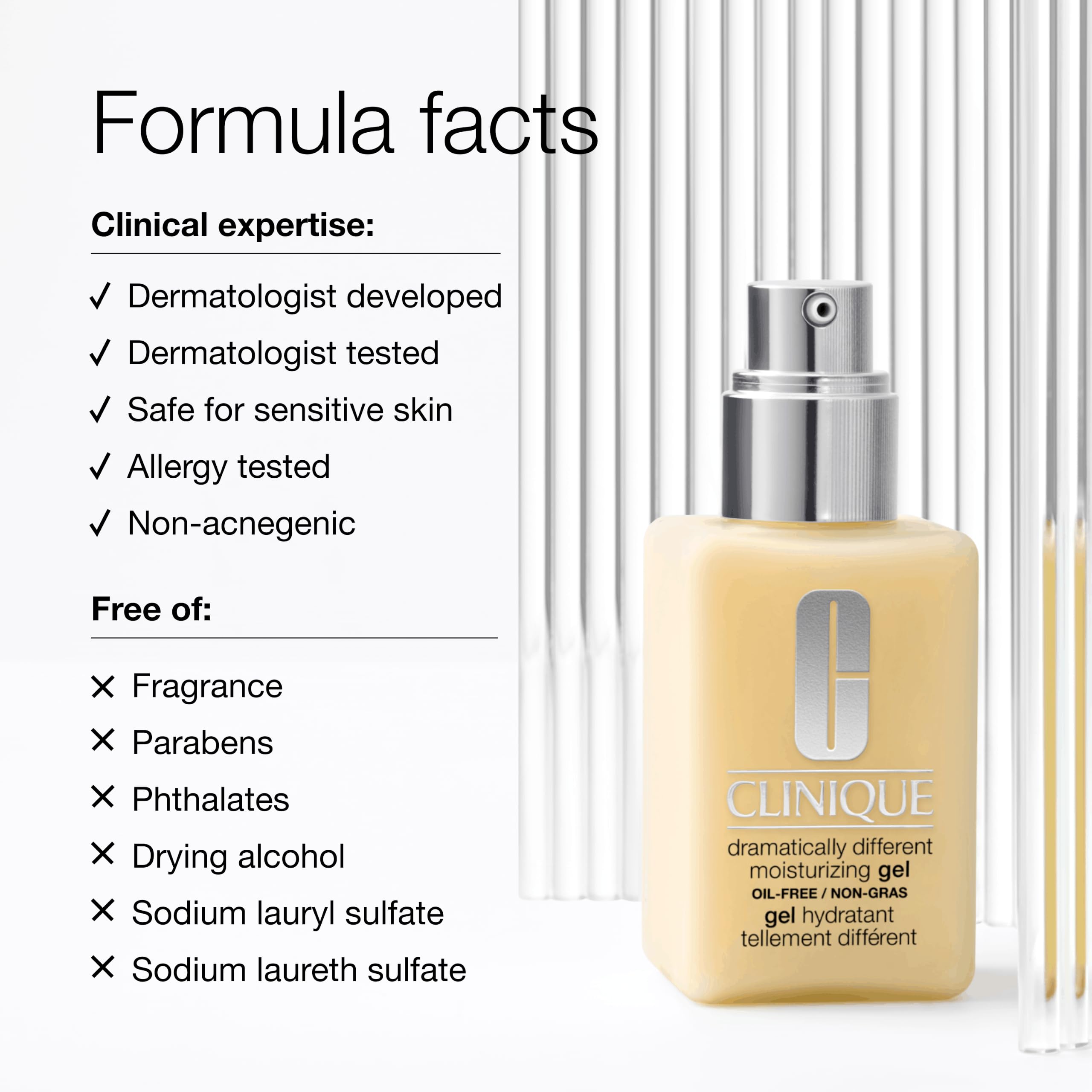 Clinique Dramatically Different Moisturizing Gel | Oil-Free Face Moisturizer For Combination Oily to Oily Skin Types | Step 1 in 3-Step Skin Care Routine