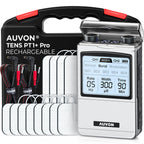 AUVON Rechargeable Digital TENS Unit Muscle Stimulator, Customizable 8-Mode