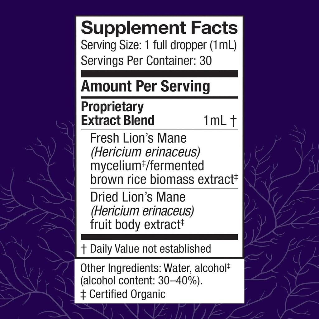Buy now Host Defense Mushrooms Lion's Mane Extract - Lion's Mane Liquid Supplement for Brain Health - Mushroom Support for Focus & Memory Function - Immune & Nervous System Support - 1 fl oz (30 Servings)* at indiglob india