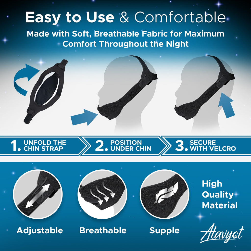 Chin Strap for CPAP Users and Sleeping - Anti Snoring Device