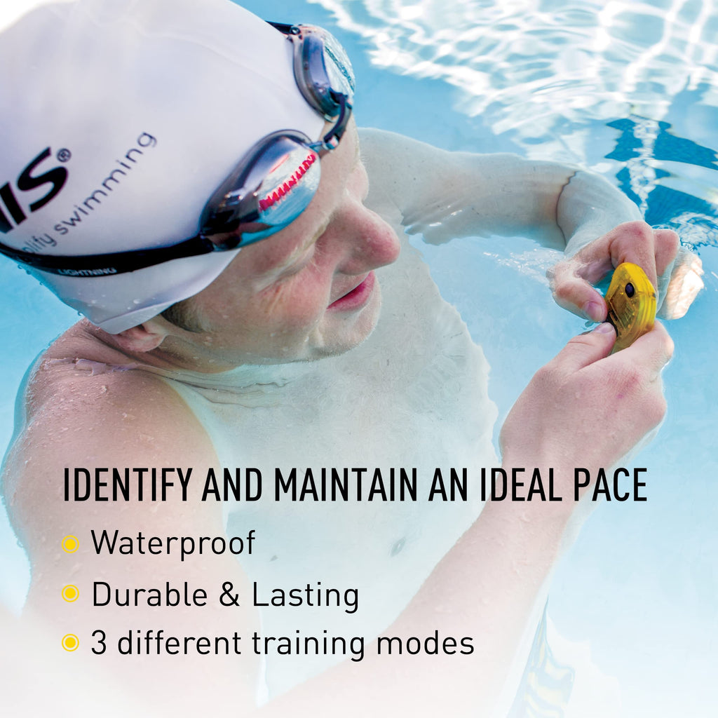 FINIS Tempo Trainer Pro - Waterproof Audible Swim Metronome - Adjustable Stroke Tempo - 3 Training Modes, Yellow/Black
