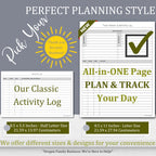 Task Planner & Activity Log Notepad for Work, Daily To Do List with Checklist, Time Tracking & Notes, 60 Pages, 8.5 x 11 Letter, Portrait – Life Charge