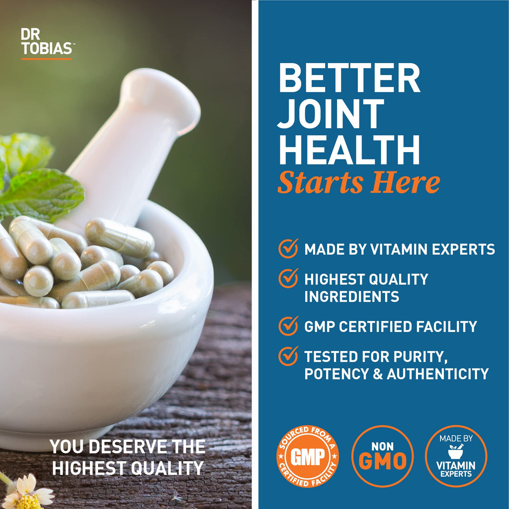 Buy now Dr. Tobias Joint Support Supplement with Glucosamine Chondroitin MSM, Supports Connective Tissue, Function & Flexibility, Extra Strength Joint Supplements for Men & Women, 240 Capsules at indiglob india