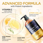 Vitamin C Serum for Face with Stem Cells & Hyaluronic Acid 8 Oz | Anti-Aging, Brightening, Hydrating Face Serum for All Skin Types, Cruelty Free, Made in USA, with Aloe Vera & Vitamin E